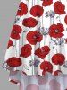 Tenue de plage hawaïenne assortie grande taille à imprimé branches de fleurs pour couples - Rouge 