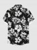 Costume de Plage Grande Taille Imprimé à Fleurs Tropicales - Noir 