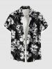Costume de Plage Grande Taille Imprimé à Fleurs Tropicales - Noir 