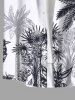 Plus Size Tropical Leaf Coconut Tree Print Buttons Pocket Hawaii Shirt For Men -  