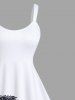 Robe Débardeur Hawaïen Feuille Arbre Noix de Coco Imprimé de Grande Taille - Blanc XXS
