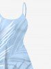 Robe Hawaiienne Haute-Bas Imprimée Feuilles Tropicales Grande Taille - Blanc 1X