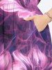 Plus Size Mysterious Flowers Glitter 3D Print Split Hawaii Midi Dress -  