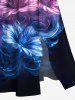 Robe D'Été Mi-Longue Fendue 3D Fleurs Mystérieuse Grande Taille à Paillettes - Noir 1X