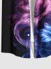 Plus Size Mysterious Flowers Glitter 3D Print Buttons Pocket Hawaii Shirt For Men -  