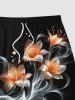 Plus Size Flowers Glitter 3D Print Hawaii Beach Shorts For Men -  