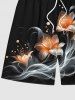 Plus Size Flowers Glitter 3D Print Hawaii Beach Shorts For Men -  