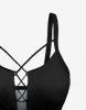 Haut de Tankini en Couleur Unie (Epaule Ajustable à Bretelle) - Noir L