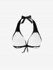 Fashion Plunging Solid Halter Backless Bikini Top -  