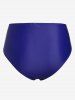 Plus Size Mesh Panel Marine Life Printed Padded Halter Tankini Swimsuit -  