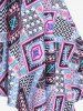 Plus Size Geo Bowknot Cutout Halter Backless Handkerchief Tankini Swimsuit -  