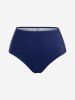 Maillot de Bain Tankini Tendance avec Croisés dans le Dos et à Imprimé Coquillages et Etoiles de Mer (Réglable) - Bleu profond L | US 12