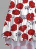 Plus Size Floral Branch Print Hawaii High Low Asymmetric Cami Dress -  