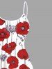 Plus Size Floral Branch Print Hawaii High Low Asymmetric Cami Dress -  
