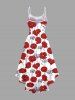 Plus Size Floral Branch Print Hawaii High Low Asymmetric Cami Dress -  