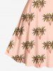 Robe trapèze hawaïenne à imprimé cocotier grande taille - orange clair 1X
