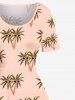 Robe trapèze hawaïenne à imprimé cocotier grande taille - orange clair 1X