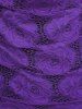 Plus Size Cowl Neck Cinched Rose Lace Tank Top -  