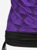 Plus Size Cowl Neck Cinched Rose Lace Tank Top -  