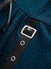 Haut à Bretelle Bouclée Etoile Crâne en Maille Manches à Lacets Grande Taille - Vert profond 5x | US 30-32