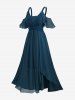 Plus Size Tulip Hem Twist Textured Ruffles Cold Shoulder Dress -  