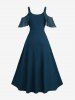 Plus Size Tulip Hem Twist Textured Ruffles Cold Shoulder Dress -  