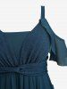 Plus Size Tulip Hem Twist Textured Ruffles Cold Shoulder Dress -  