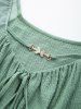 Plus Size Chiffon Sleeves Textured Tied Butterfly Decor Strap Pockets A Line Dress -  