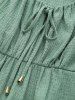 Plus Size Chiffon Sleeves Textured Tied Butterfly Decor Strap Pockets A Line Dress -  