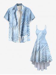Tropical Leaf Ombre Print Plus Size Matching Hawaii Beach Outfit For Couples -  