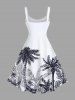 Tropical Leaf Coconut Tree Print Plus Size Matching Hawaii Beach Outfit For Couples -  