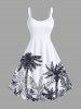 Tropical Leaf Coconut Tree Print Plus Size Matching Hawaii Beach Outfit For Couples -  