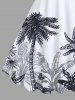 Tropical Leaf Coconut Tree Print Plus Size Matching Hawaii Beach Outfit For Couples -  