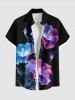 Flowers Star Glitter 3D Print Plus Size Matching Hawaii Beach Outfit For Couples -  