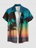 Coconut Tree Ombre Sky Print Plus Size Matching Hawaii Beach Outfit For Couples -  