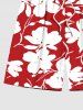 Costume de Plage Grande Taille Imprimé à Fleurs Tropicales - Rouge 