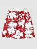 Costume de Plage Grande Taille Imprimé à Fleurs Tropicales - Rouge 