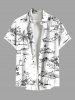 Coconut Tree Ship Seascape Print Plus Size Matching Hawaii Beach Outfit For Couples -  