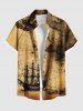 Distressed Vintage Map Sailboat Cruise Print Plus Size Matching Beach Shirts and Dress Outfit For Couples -  