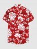 Floral Leaves Two Tone Print Matching Hawaii Beach Outfit For Couples -  