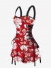 Floral Leaves Two Tone Print Matching Hawaii Beach Outfit For Couples -  
