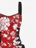 Floral Leaves Two Tone Print Matching Hawaii Beach Outfit For Couples -  