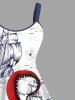 Octopus Sailboat Cruise Print Plus Size Matching Beach Shirts and Dress Outfit For Couples -  