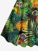 Plus Size Tropical Leaf Dinosaur Print Hawaii Tank Dress -  