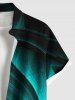 Chemise Décontractée en Blocs de Couleurs Ombré Courbe avec Poche de Grande Taille pour Homme - Noir 6XL
