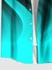 Chemise Décontractée en Blocs de Couleurs Ombré Courbe avec Poche de Grande Taille pour Homme - Noir 6XL