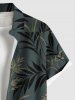 Plus Size Tropical Leaf Flowers Print Buttons Pocket Hawaii Shirt For Men -  
