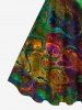Plus Size Colorful Ocean Currents Tie Dye Print Hawaii Tank Dress -  
