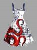 Plus Size Octopus Sailboat Print Hawaii Cruise A Line Tank Dress -  