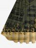 Plus Size Music Symbol Print Hawaii Ombre 1950s Vintage Swing A Line Dress -  